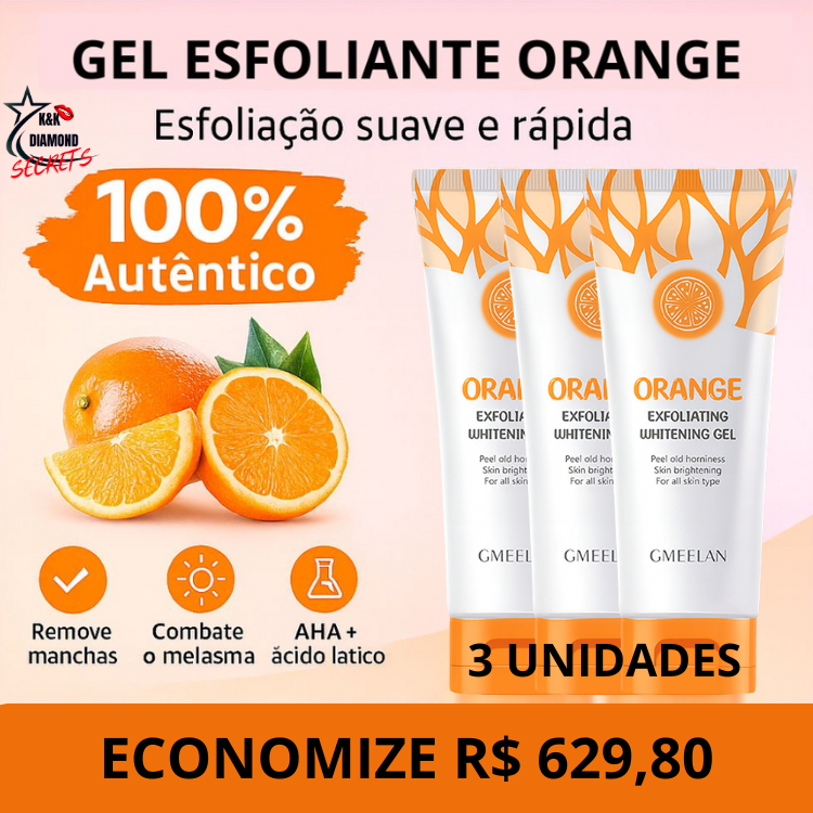 Esfoliante Gel Orange Acabe de Vez com Manchas Escuras _ Mais de 50% OFF + Frete Grátis !