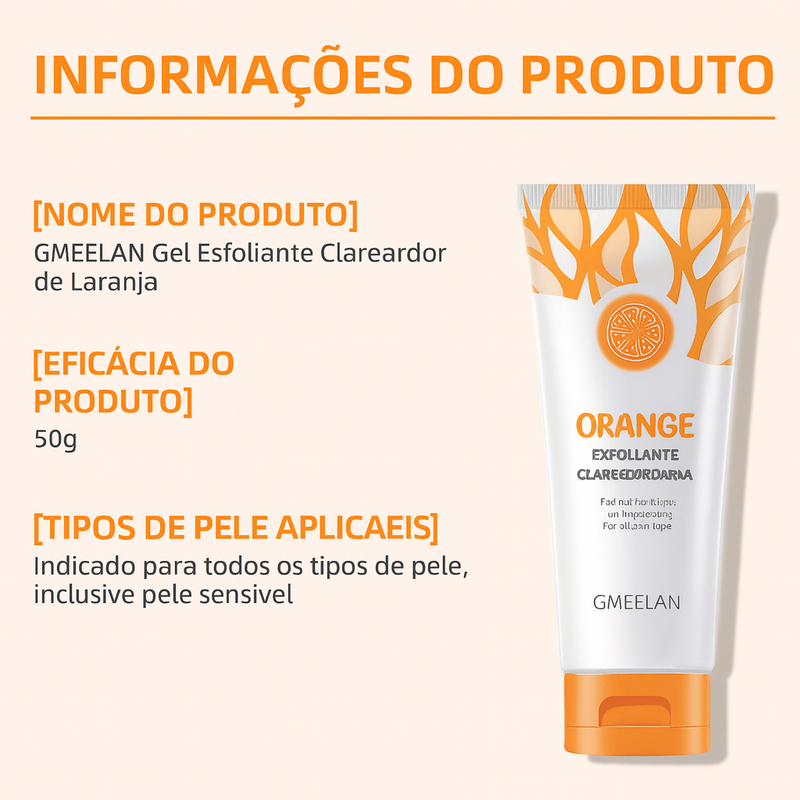 Esfoliante Gel Orange Acabe de Vez com Manchas Escuras _ Mais de 50% OFF + Frete Grátis !